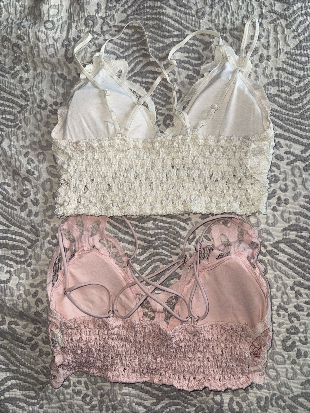 Lace Bralettes — Ivory and Blush - Picture 2 of 3